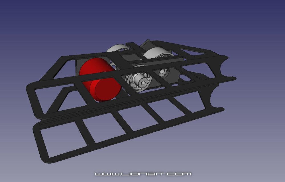 LionBit700 Mechanik und Chassis von unten